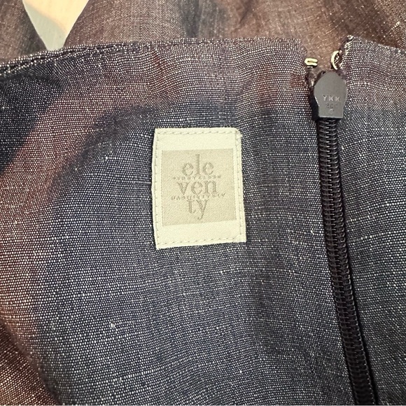 Eleventy V Neck Sleeveless Flax Linen Blend Pleated Maxi Dress Size US 0 EU 38 - Picture 6 of 13